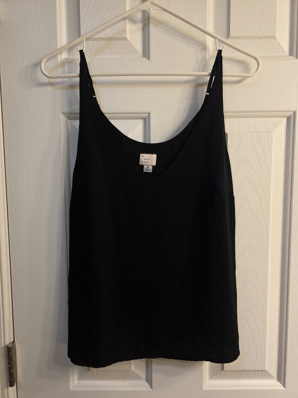 Black V-Neck Tank with Adjustable Straps
